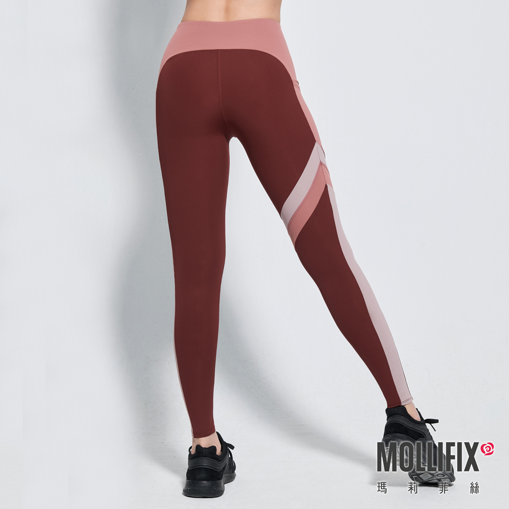MOLLIFIX 高彈力不對稱斜切訓練動塑褲