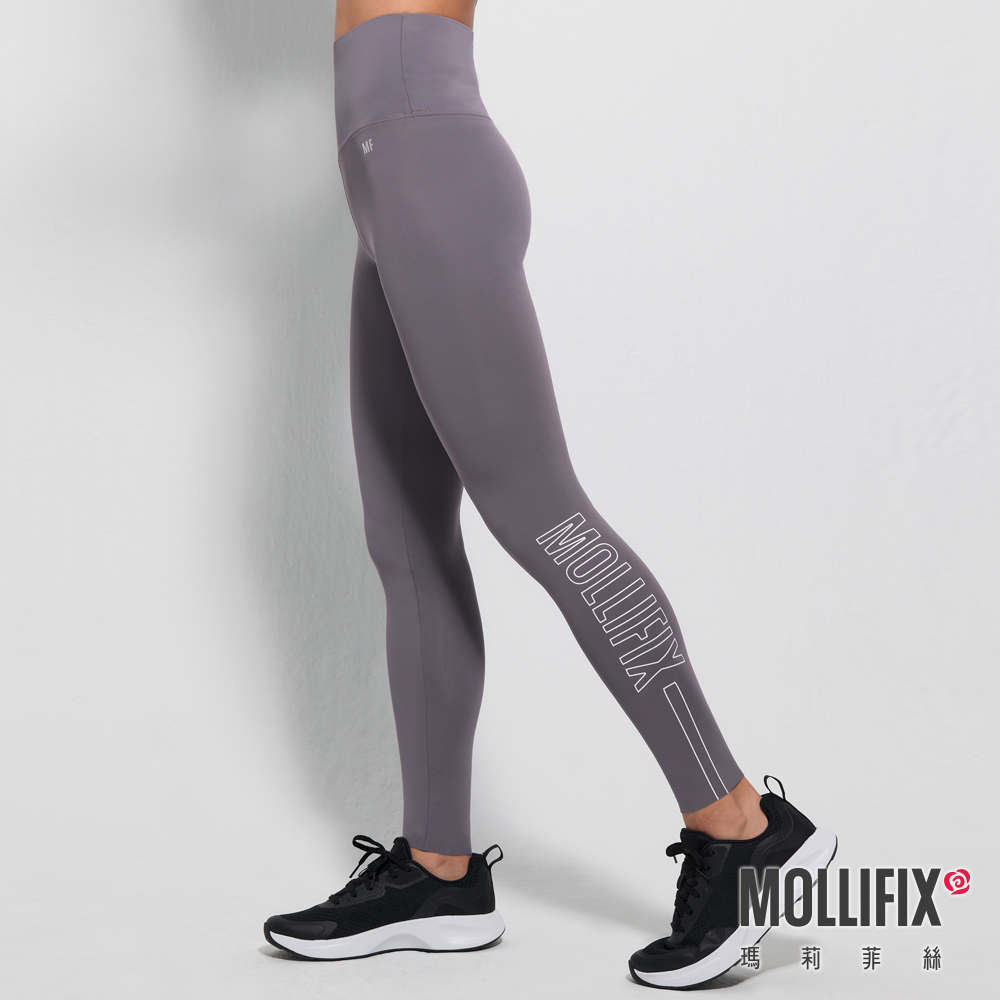 MOLLIFIX 不對稱彈力修身高腰動塑褲