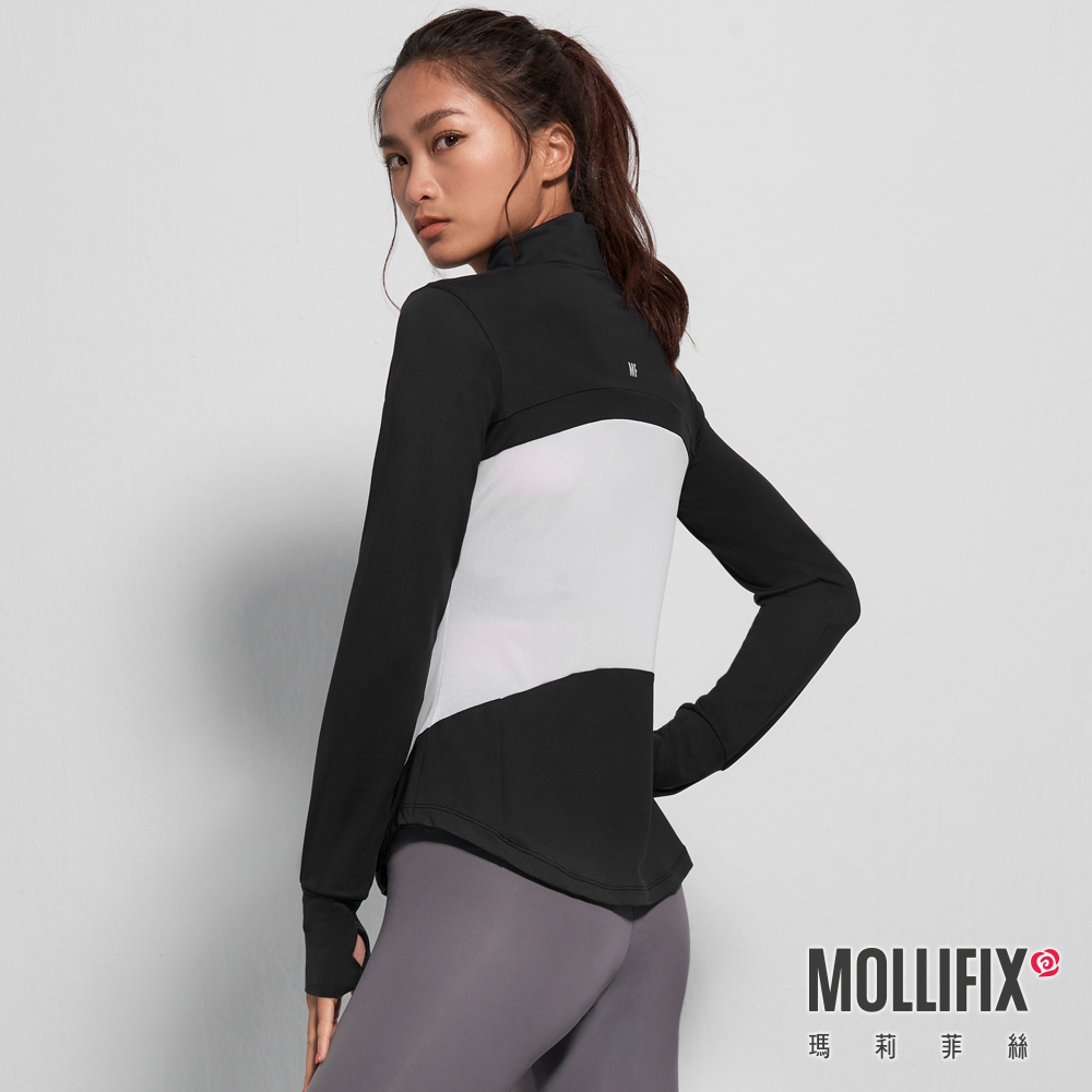MOLLIFIX 合身透氣網拼接訓練外套