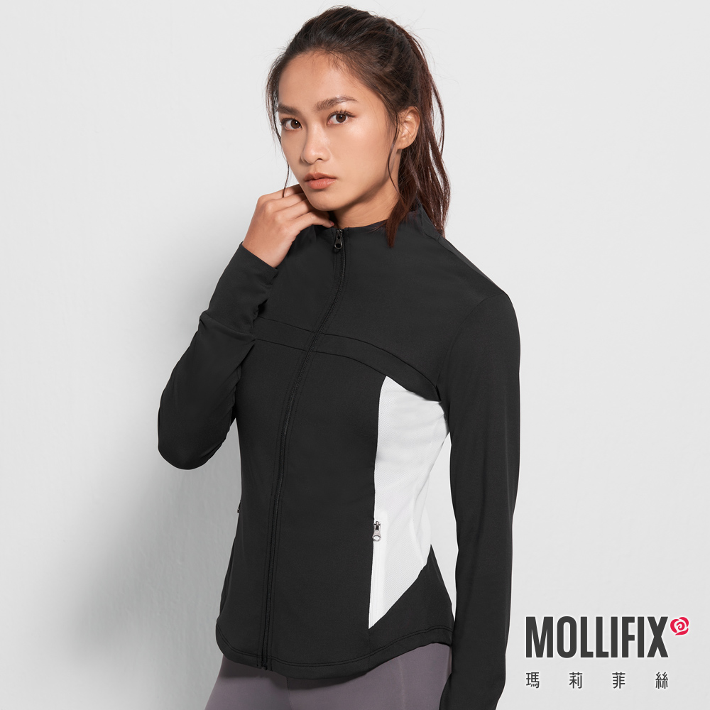 MOLLIFIX 合身透氣網拼接訓練外套