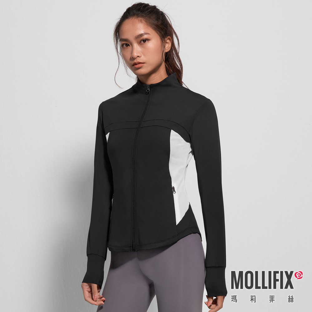 MOLLIFIX 合身透氣網拼接訓練外套