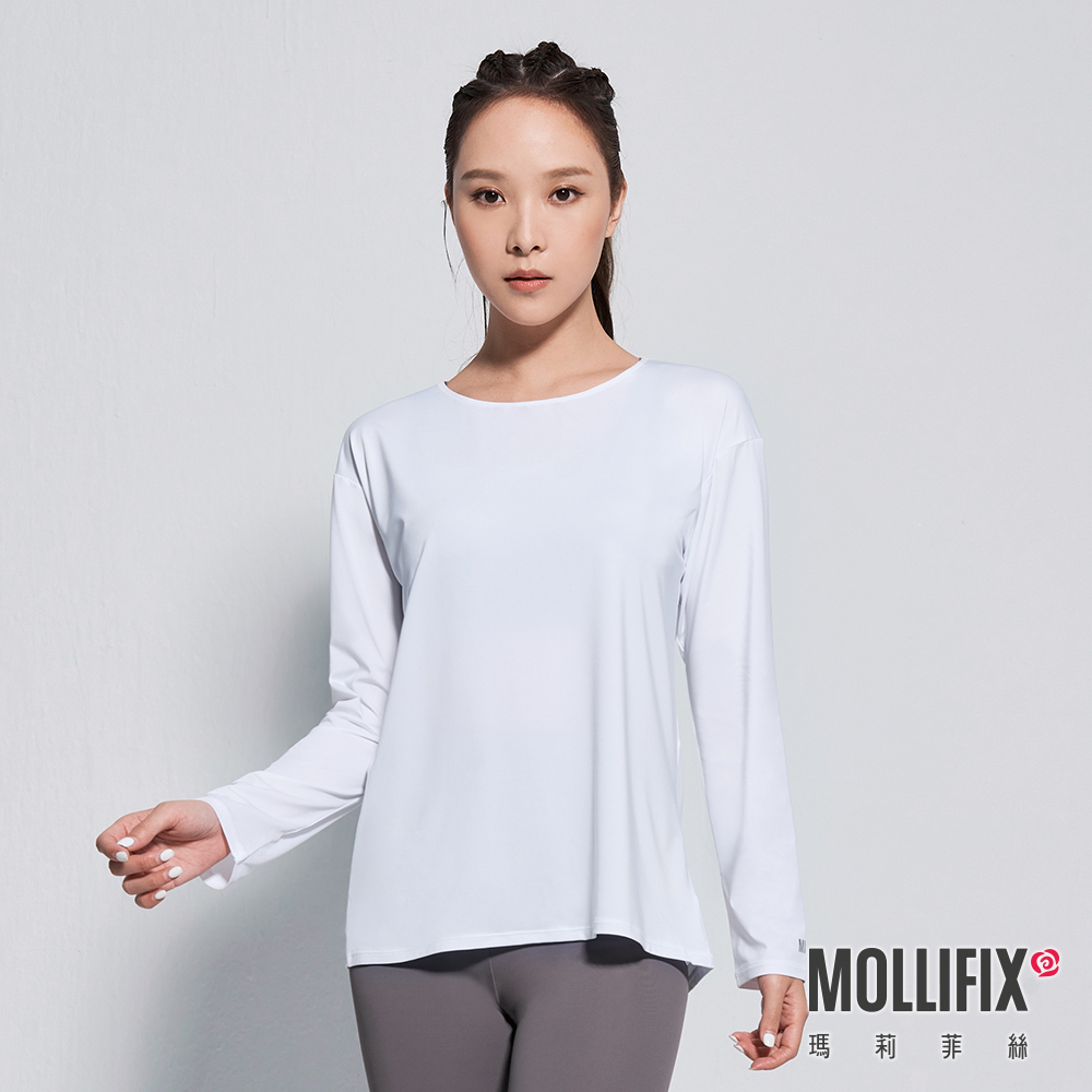 MOLLIFIX 美背扭結長袖訓練上衣