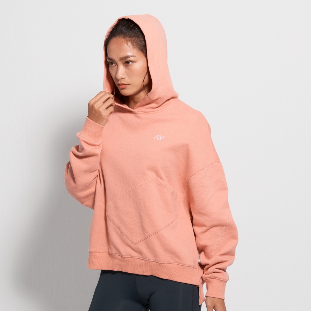 MOLLIFIX TRULY不規則前口袋帽T長袖上衣