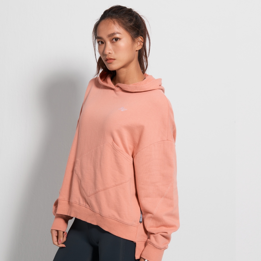 MOLLIFIX TRULY不規則前口袋帽T長袖上衣