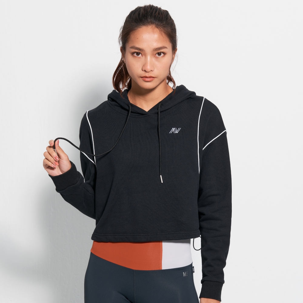 MOLLIFIX TRULY鑲邊連帽抽繩長袖上衣