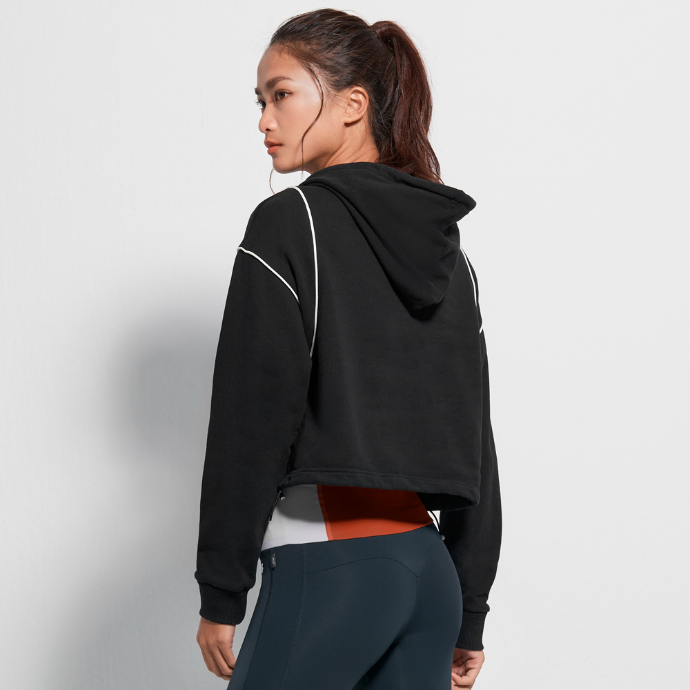 MOLLIFIX TRULY鑲邊連帽抽繩長袖上衣