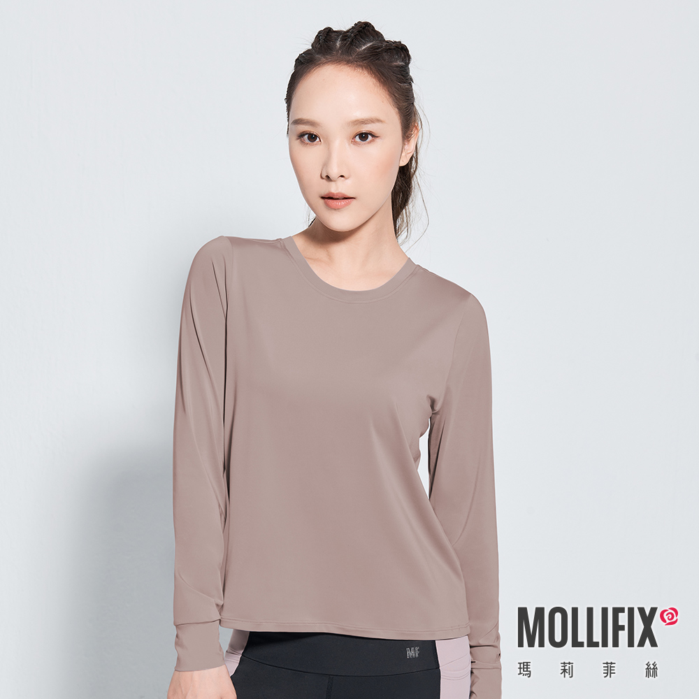 MOLLIFIX 後交叉長袖訓練上衣