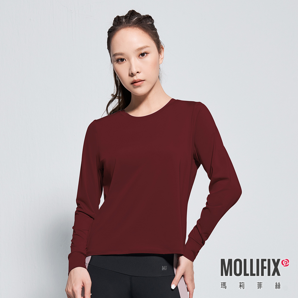 MOLLIFIX 後交叉長袖訓練上衣
