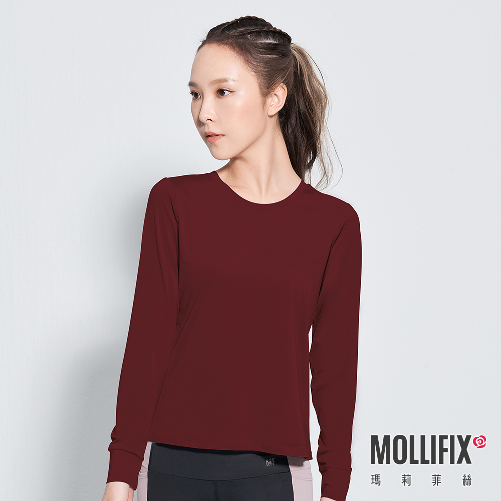 MOLLIFIX 後交叉長袖訓練上衣