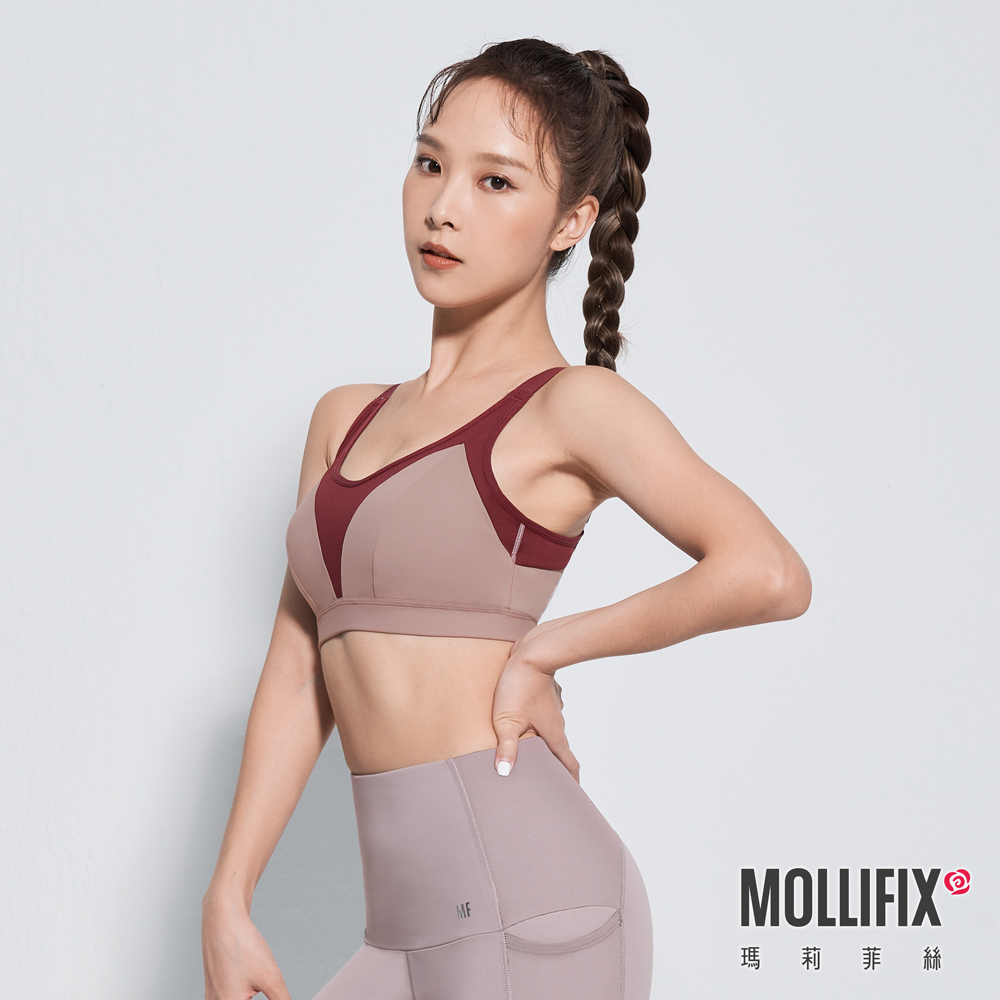 MOLLIFIX 撞色山型拼接運動內衣