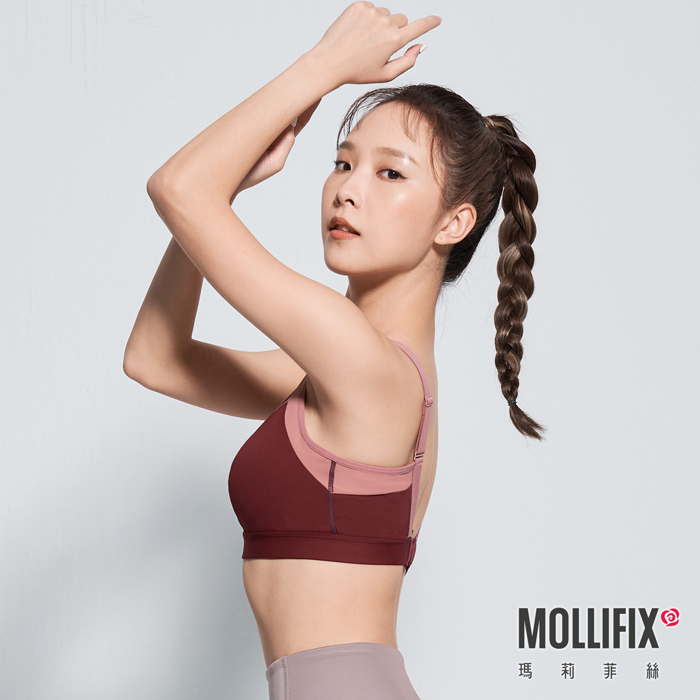 MOLLIFIX 撞色山型拼接運動內衣