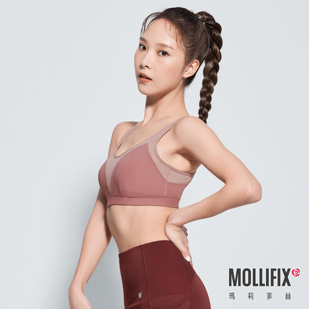 MOLLIFIX 撞色山型拼接運動內衣