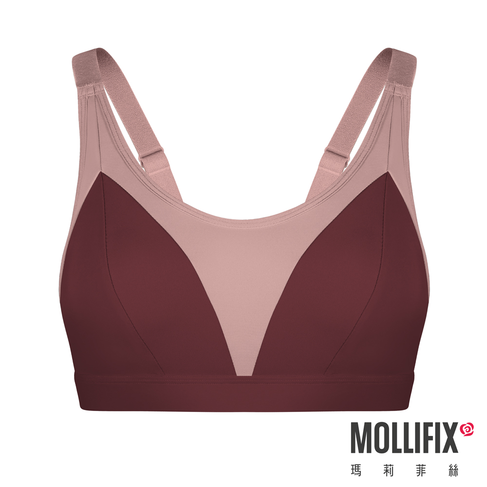 MOLLIFIX 撞色山型拼接運動內衣