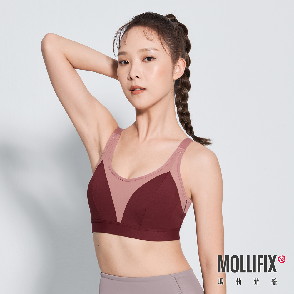 MOLLIFIX 撞色山型拼接運動內衣