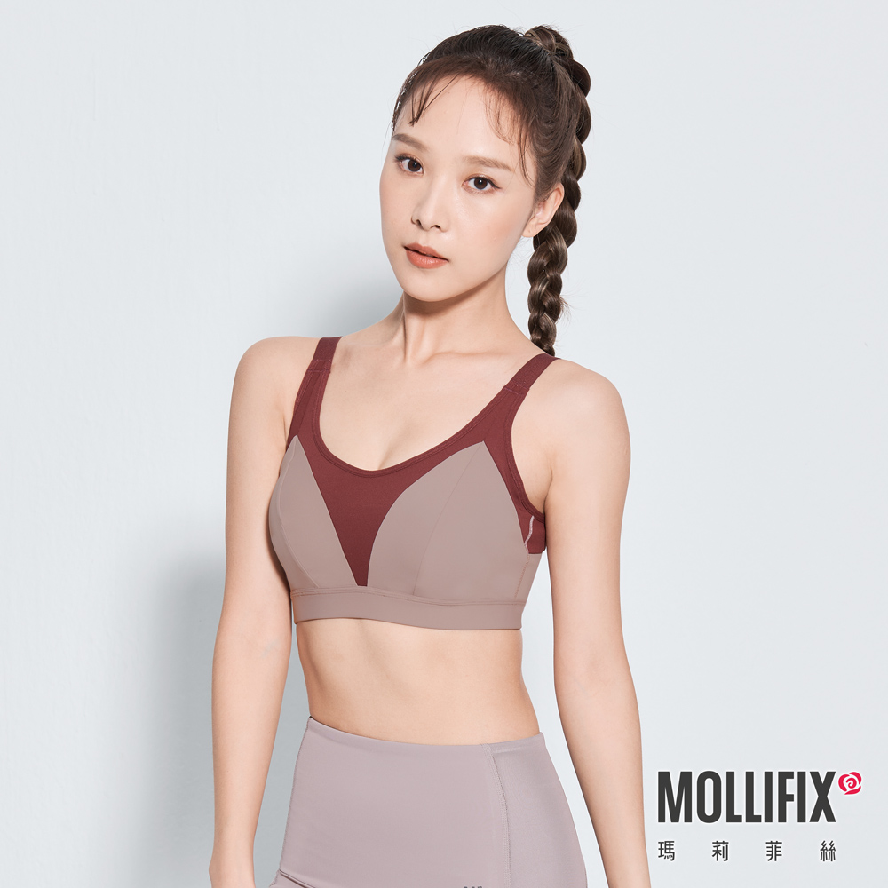 MOLLIFIX 撞色山型拼接運動內衣