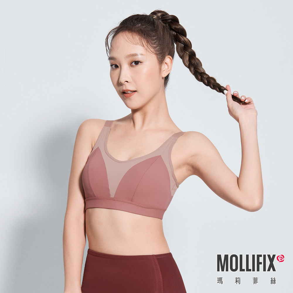 MOLLIFIX 撞色山型拼接運動內衣
