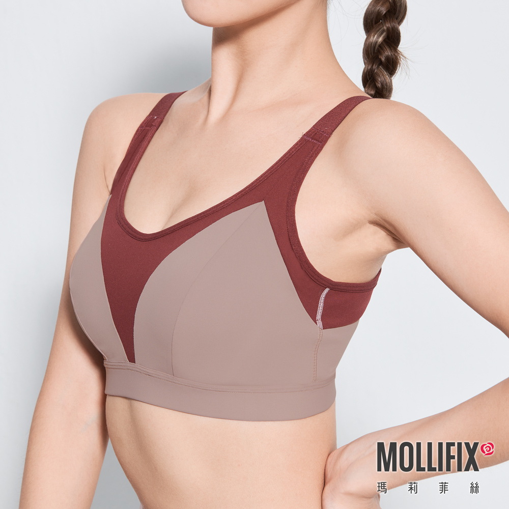 MOLLIFIX 撞色山型拼接運動內衣