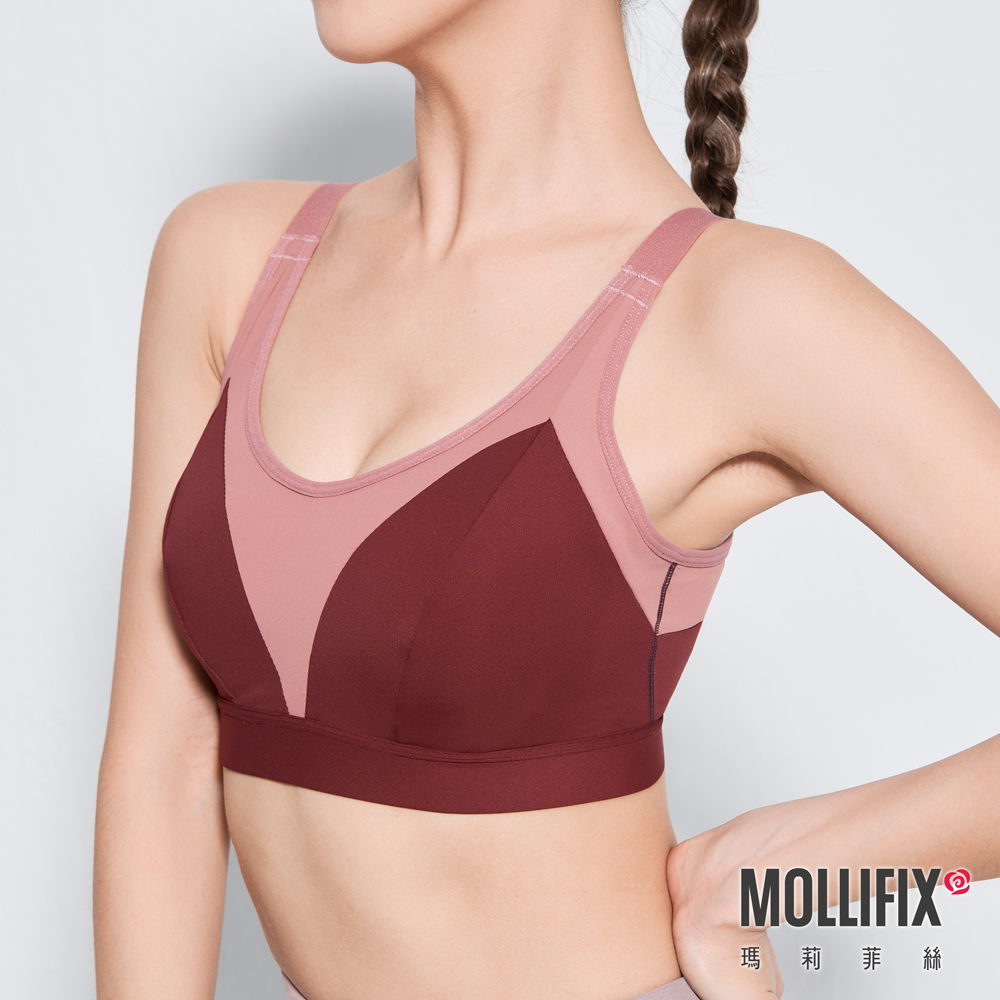 MOLLIFIX 撞色山型拼接運動內衣