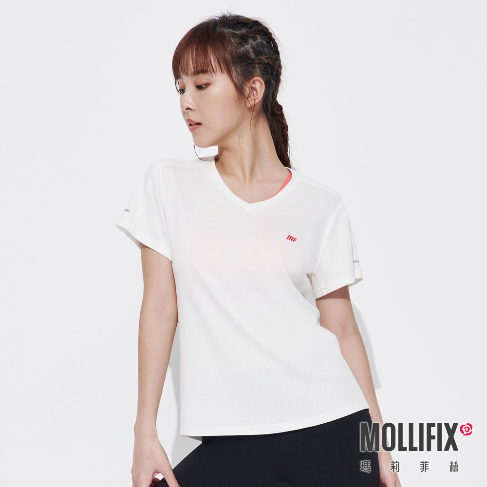 MOLLIFIX V領短袖訓練上衣