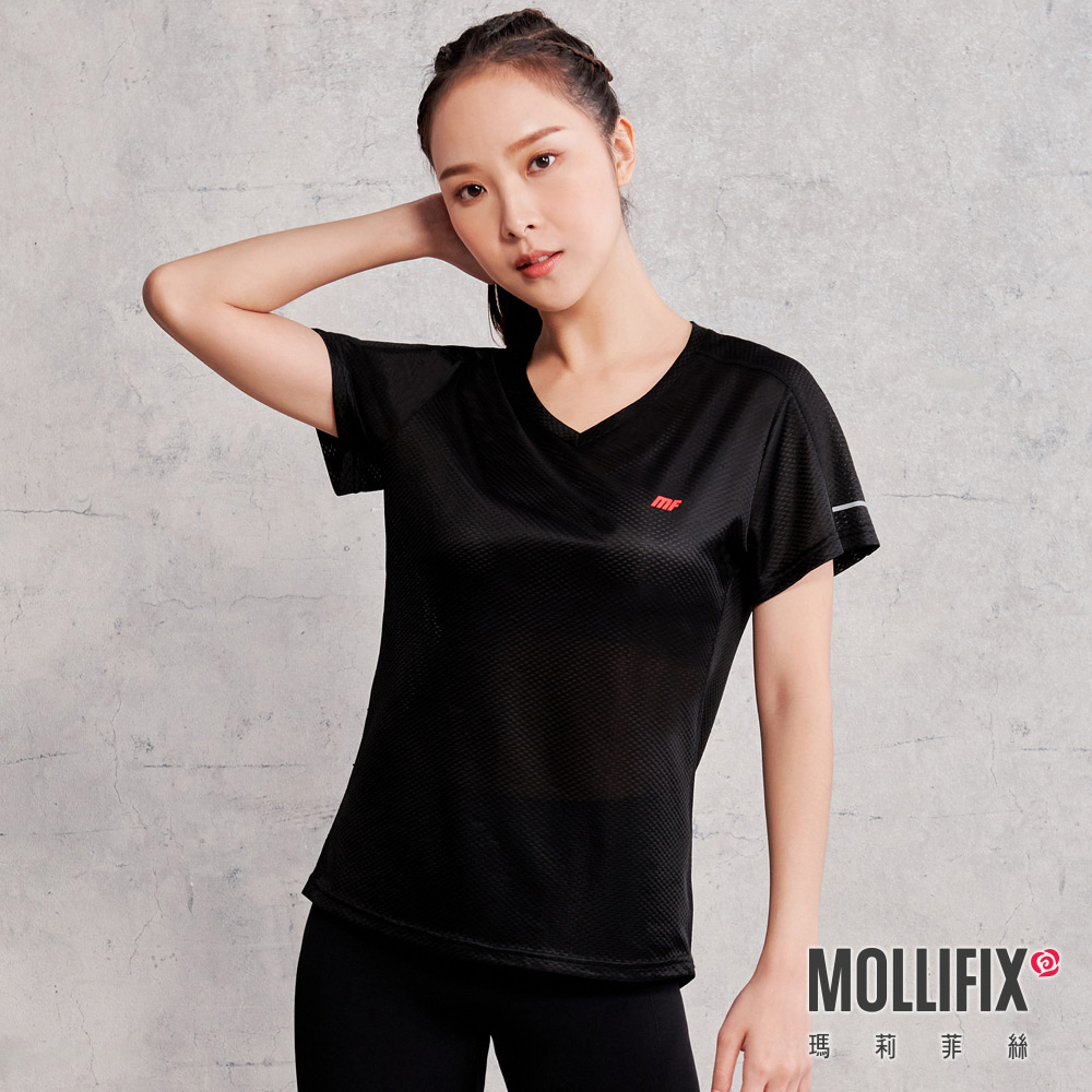 MOLLIFIX V領短袖訓練上衣