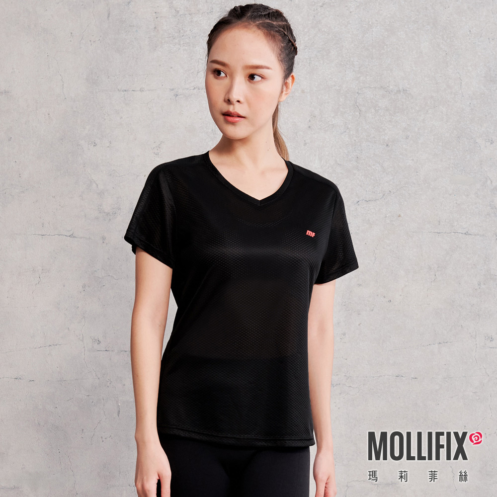MOLLIFIX V領短袖訓練上衣