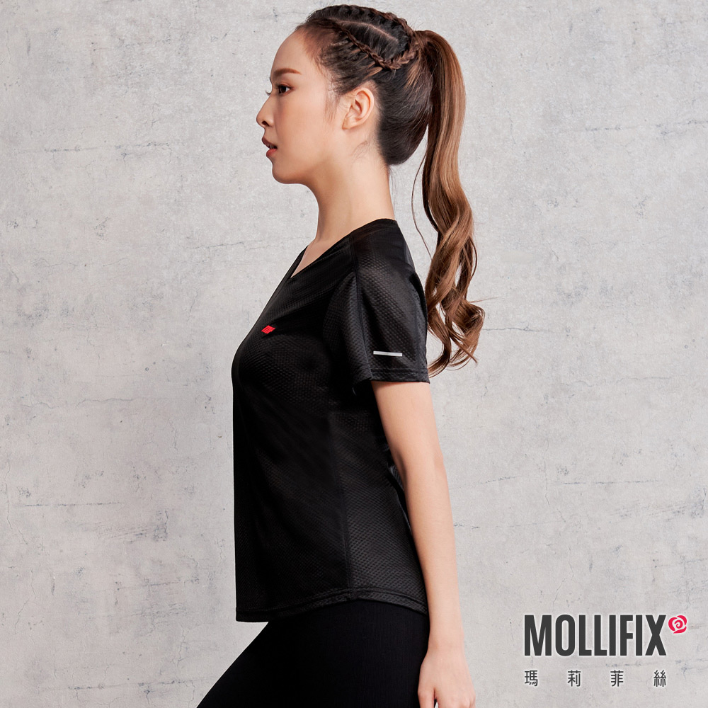 MOLLIFIX V領短袖訓練上衣