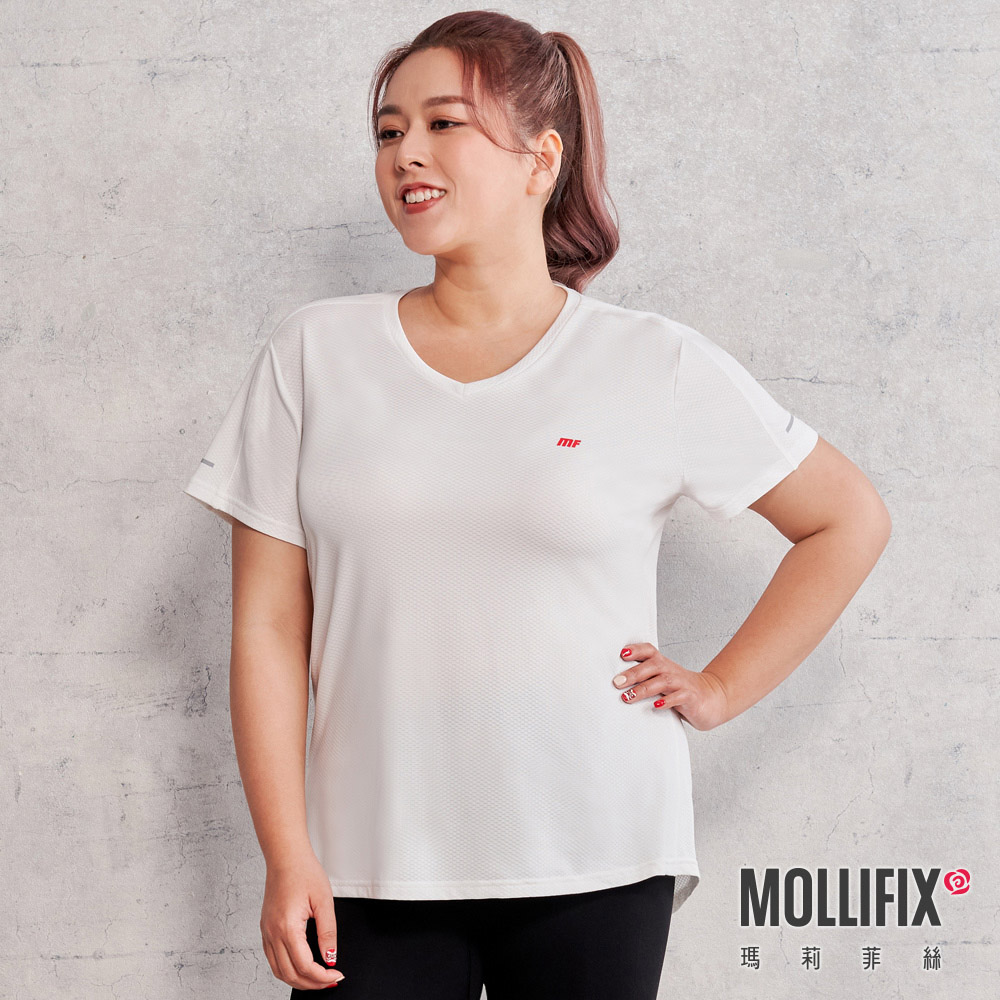 MOLLIFIX V領短袖訓練上衣