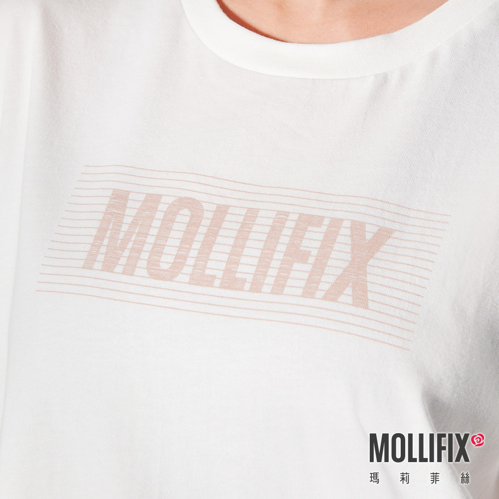 MOLLIFIX 前LOGO修身短袖長版T