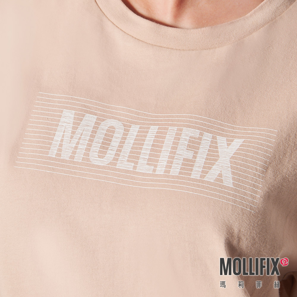 MOLLIFIX 前LOGO修身短袖長版T