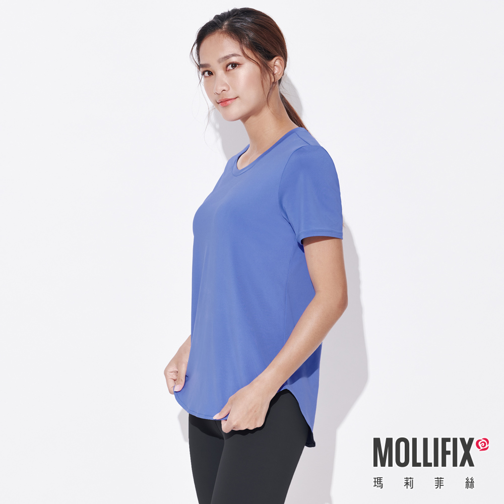 MOLLIFIX 下擺圓弧短袖訓練上衣