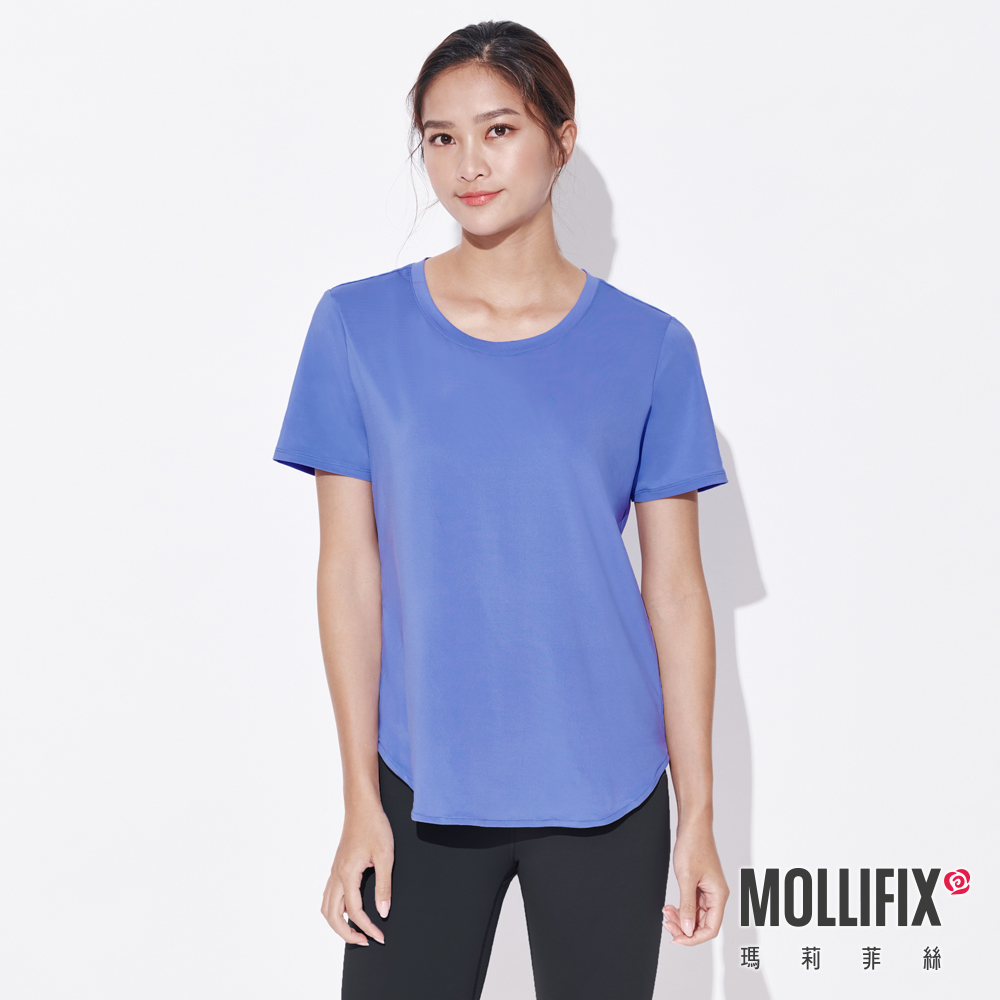 MOLLIFIX 下擺圓弧短袖訓練上衣