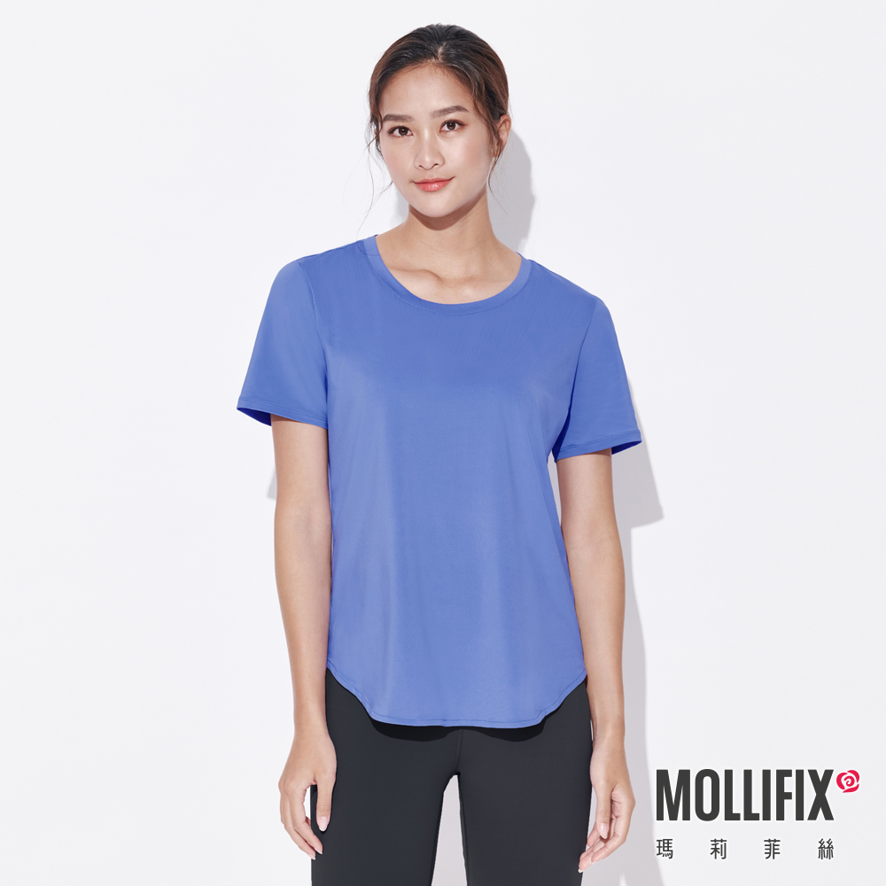 MOLLIFIX 下擺圓弧短袖訓練上衣