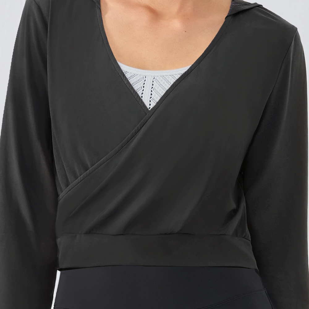 MOLLIFIX 交疊連帽縮口長袖上衣