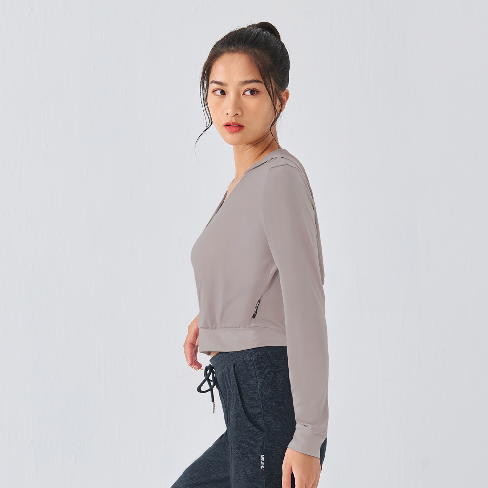 MOLLIFIX 交疊連帽縮口長袖上衣