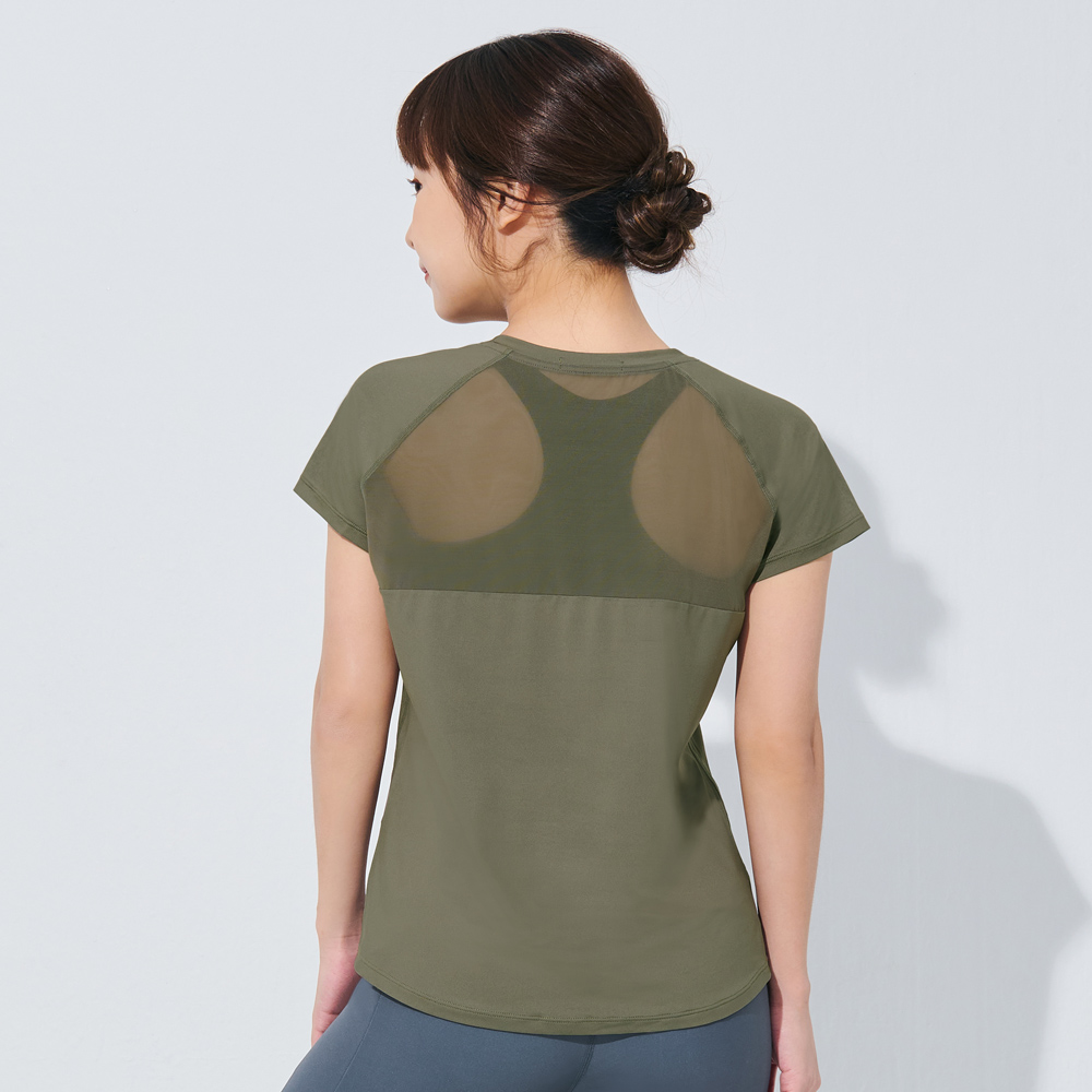 MOLLIFIX TRULY修身後網短袖訓練上衣