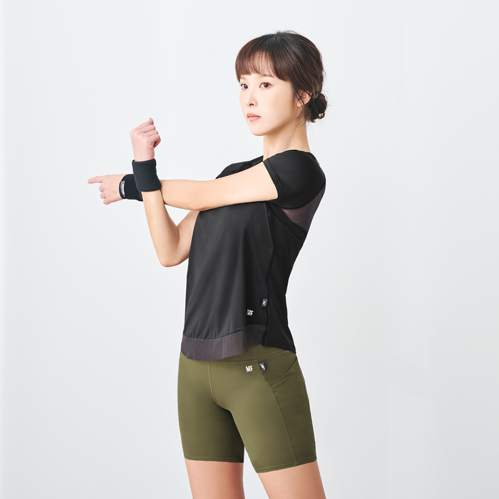 MOLLIFIX TRULY修身後網短袖訓練上衣