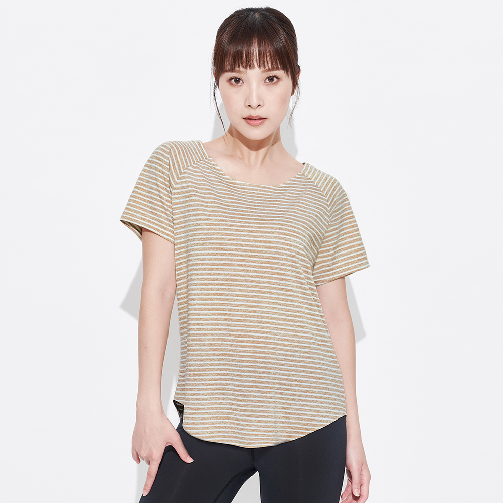 MOLLIFIX 條紋拚接訓練上衣