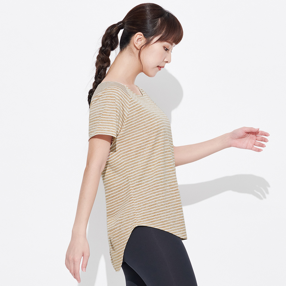 MOLLIFIX 條紋拚接訓練上衣