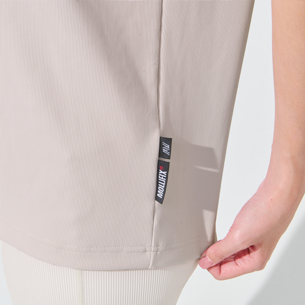 MOLLIFIX TRULY坑條厚磅短袖上衣