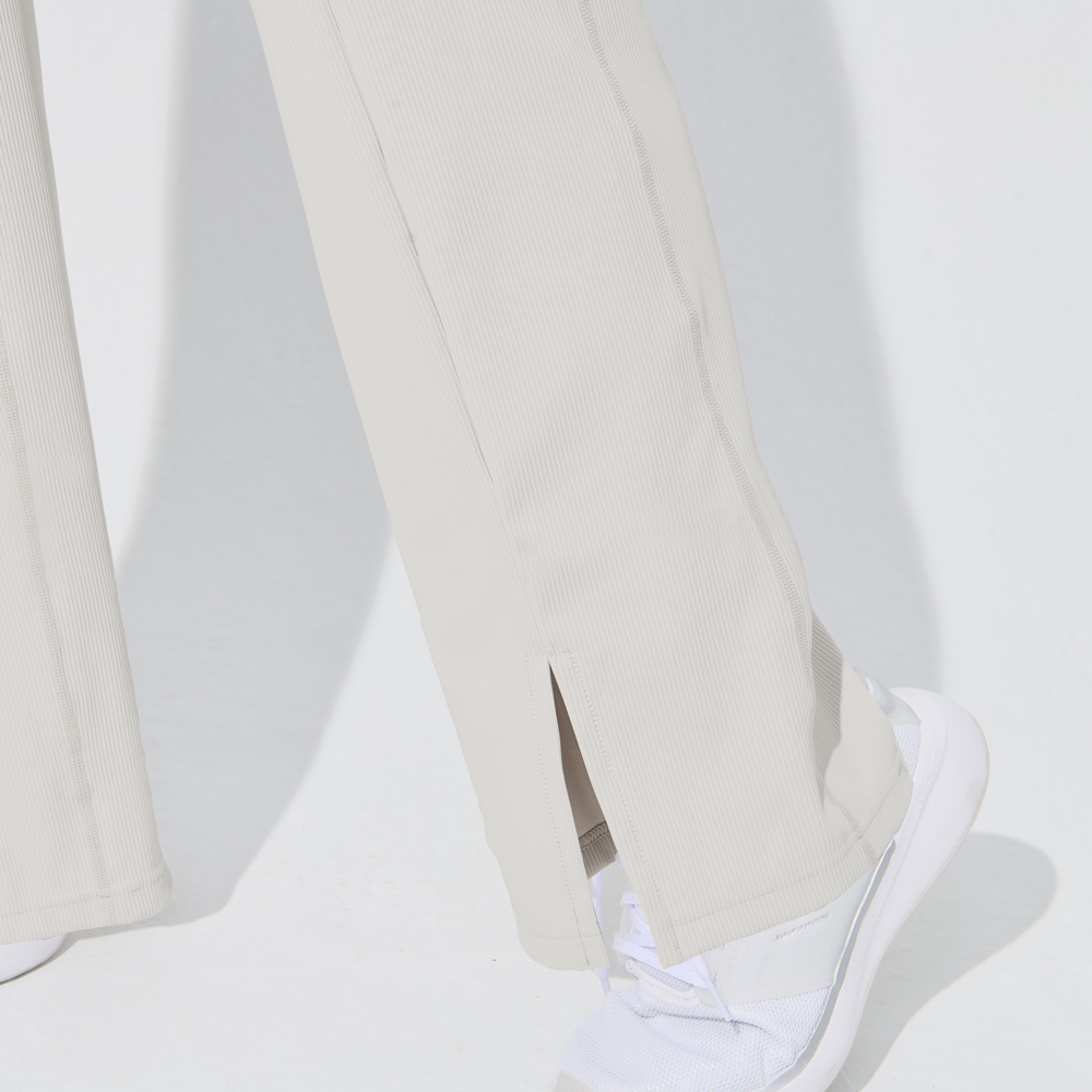 MOLLIFIX TRULY坑條修身前岔直筒褲