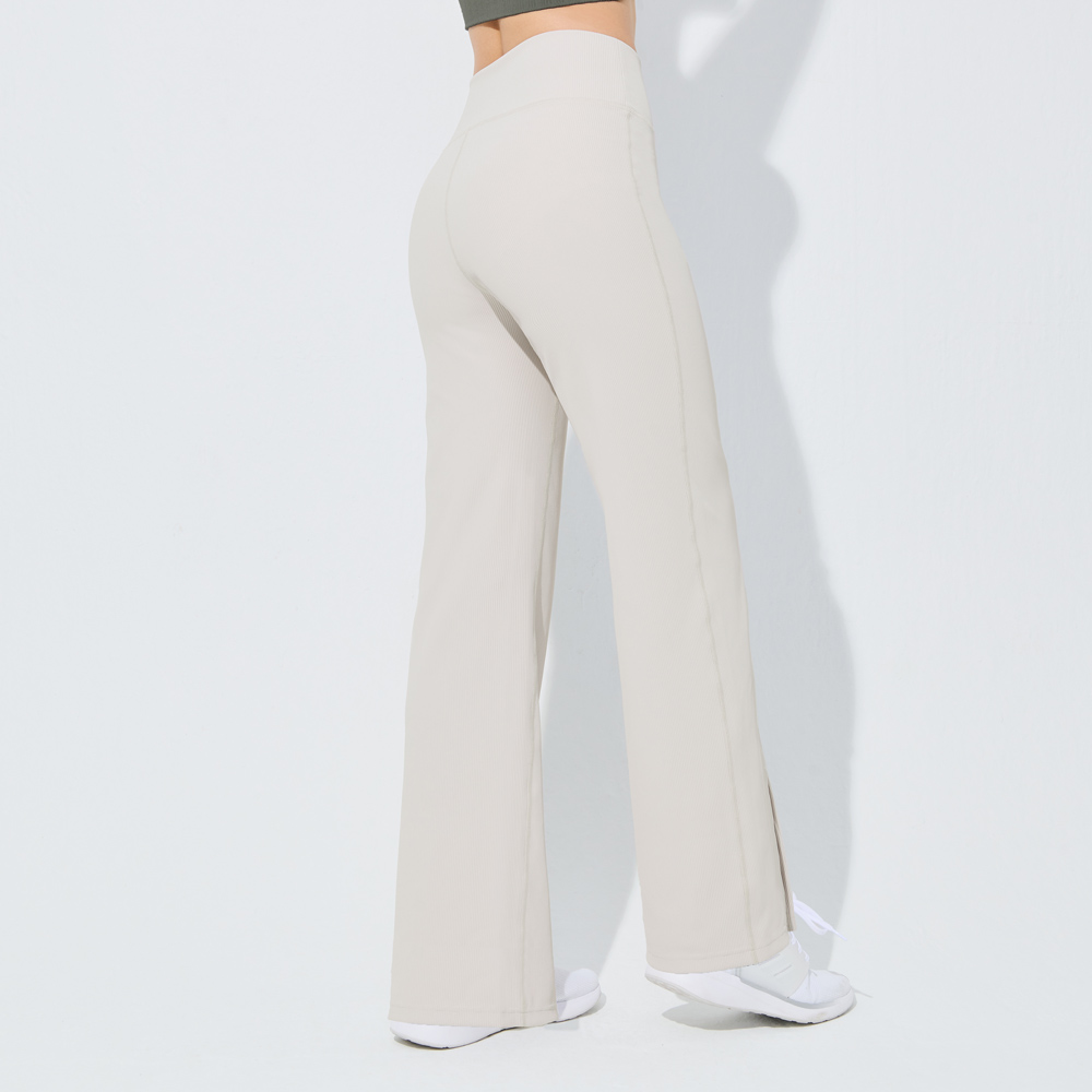 MOLLIFIX TRULY坑條修身前岔直筒褲