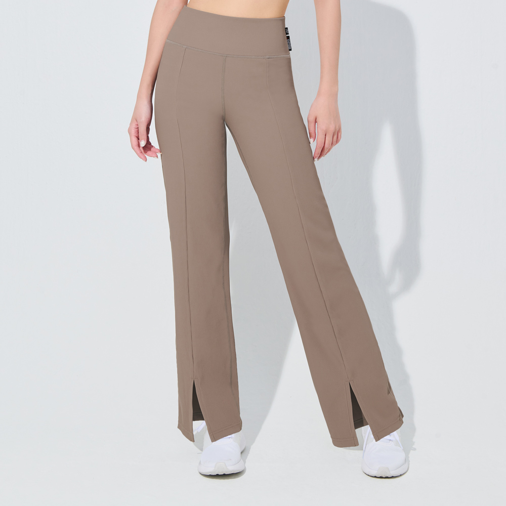 MOLLIFIX TRULY坑條修身前岔直筒褲