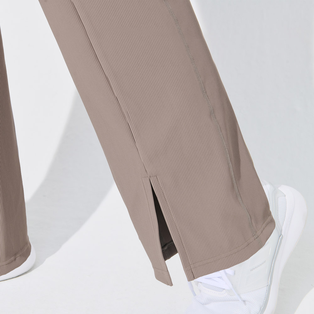 MOLLIFIX TRULY坑條修身前岔直筒褲