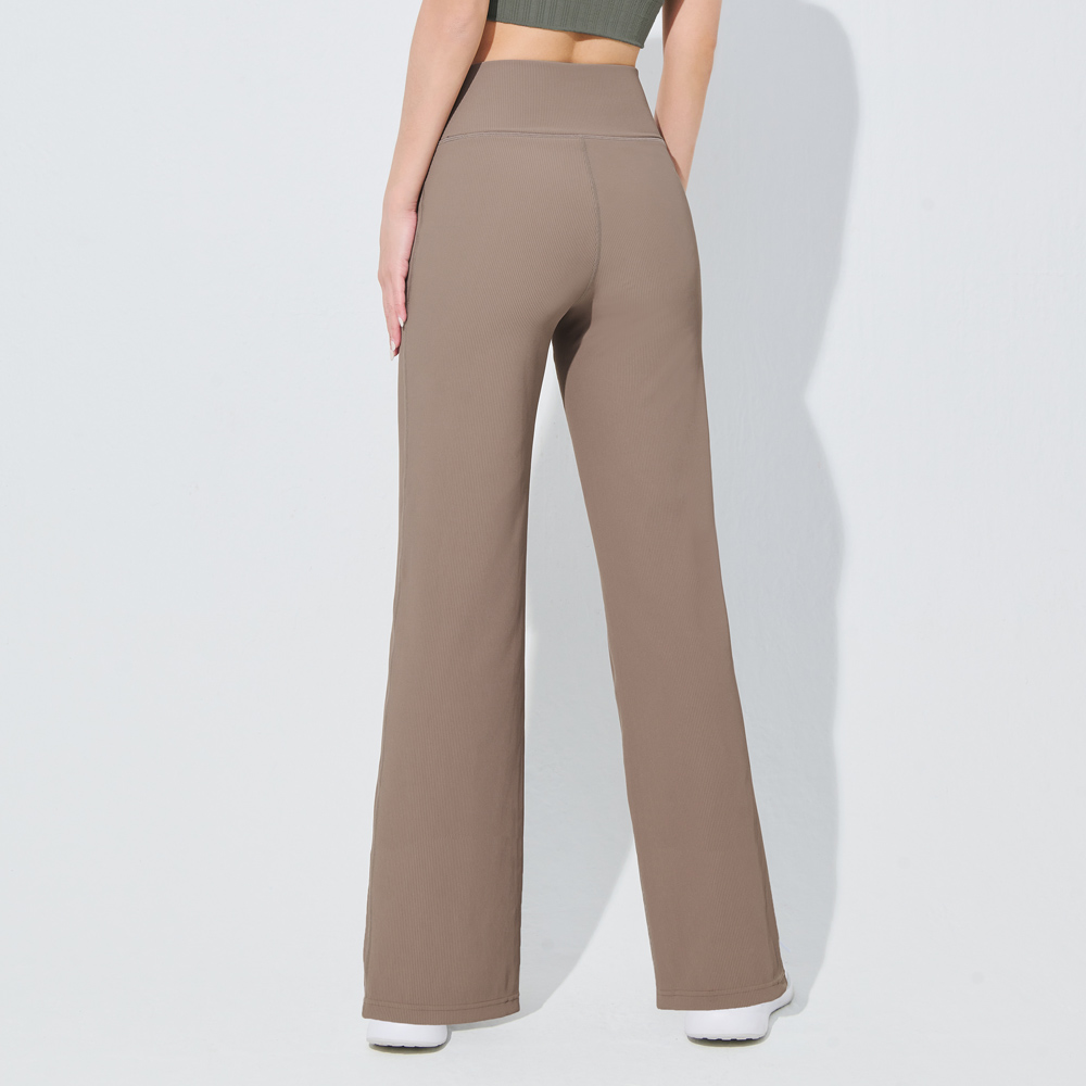 MOLLIFIX TRULY坑條修身前岔直筒褲