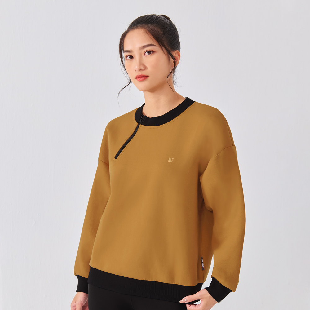 MOLLIFIX 城市旅人領拉鍊長袖上衣