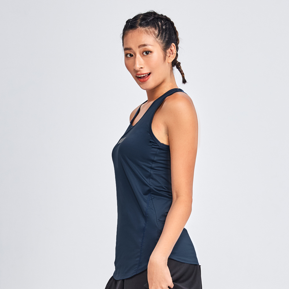 MOLLIFIX 後摺景垂墜拚色運動背心