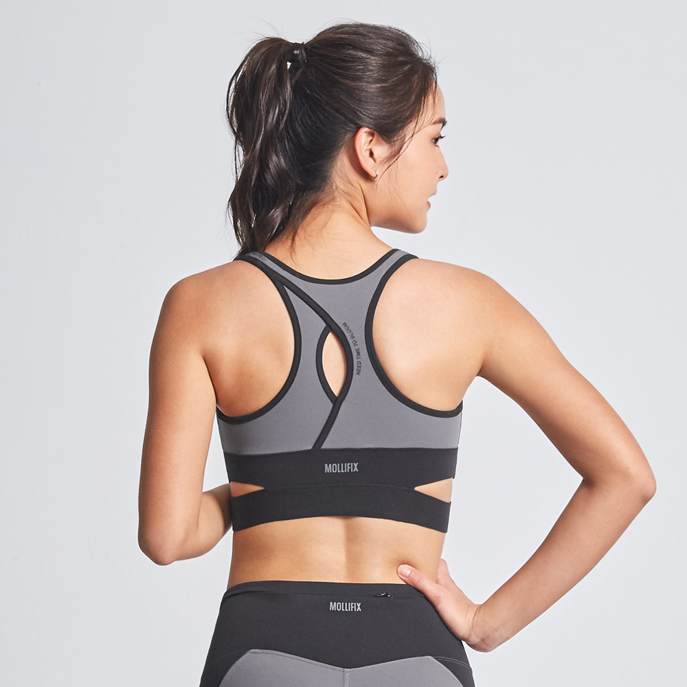 MOLLIFIX 織帶交叉鏤空美背運動內衣