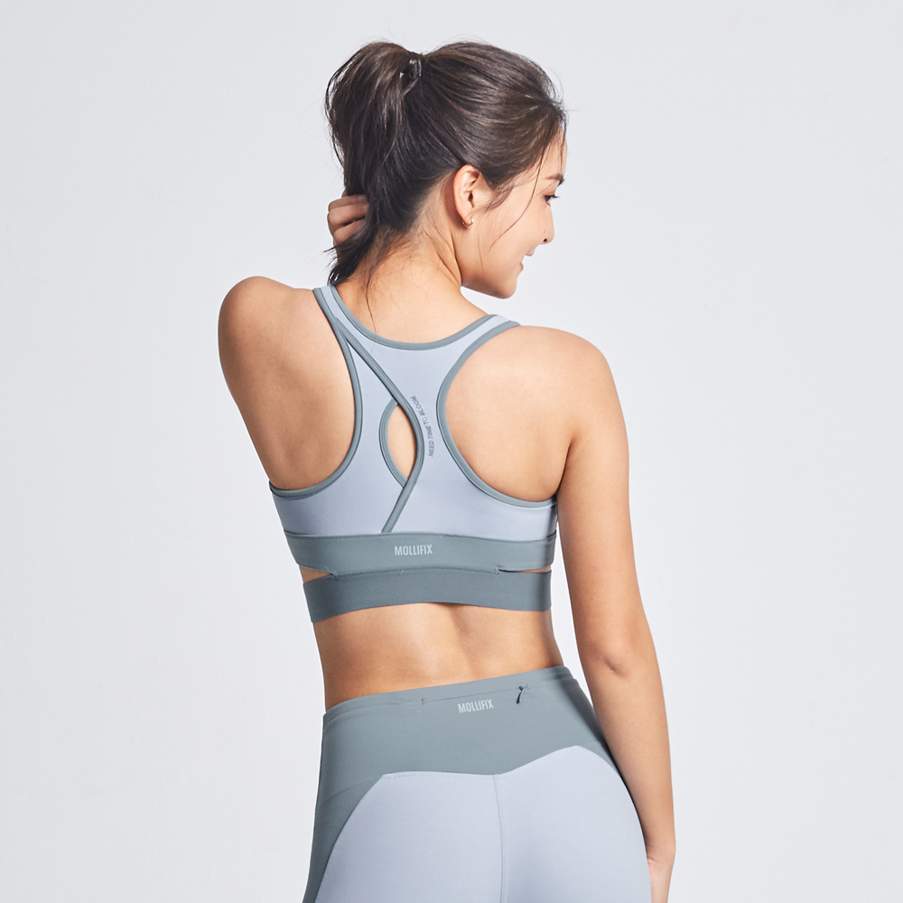 MOLLIFIX 織帶交叉鏤空美背運動內衣