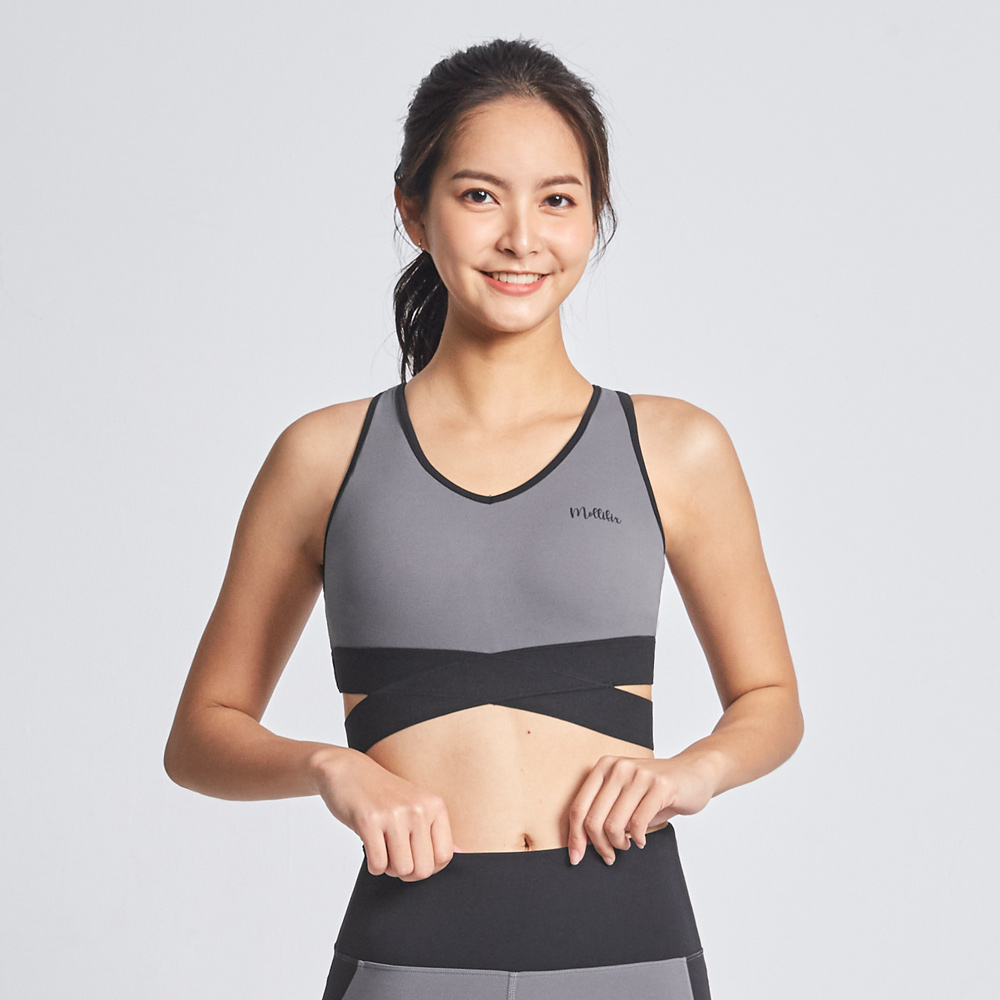 MOLLIFIX 織帶交叉鏤空美背運動內衣