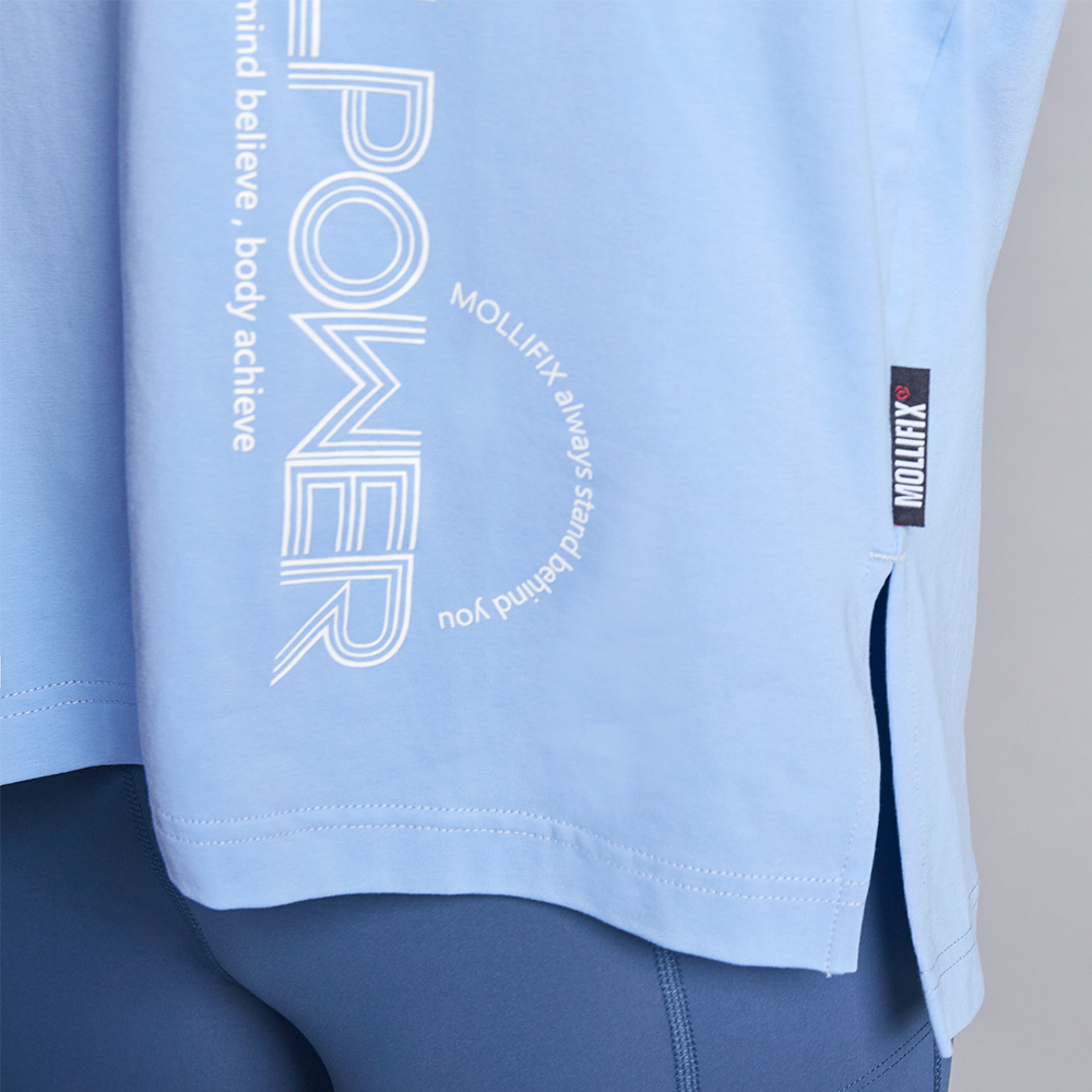 MOLLIFIX 側開岔百搭短袖連帽T恤